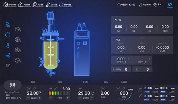 Stainless steel fermenter HMI master control