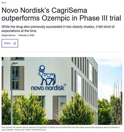 Novo Nordisk’s announcement of Phase 3 clinical data for CagriSema Novo Nordisk’s announcement of Phase 3 clinical data for CagriSema